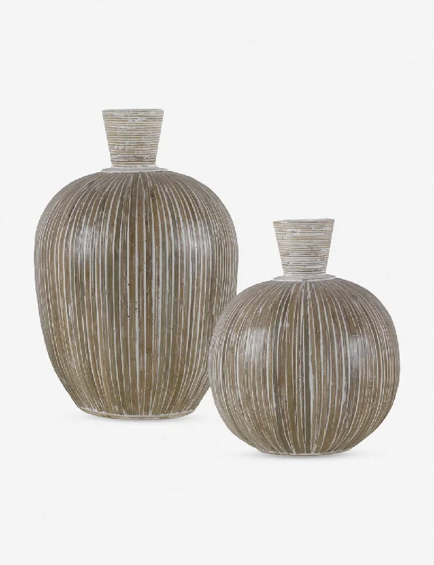 Modern brass wall tapestry-Saintes Decorative Vases (Set of 2)