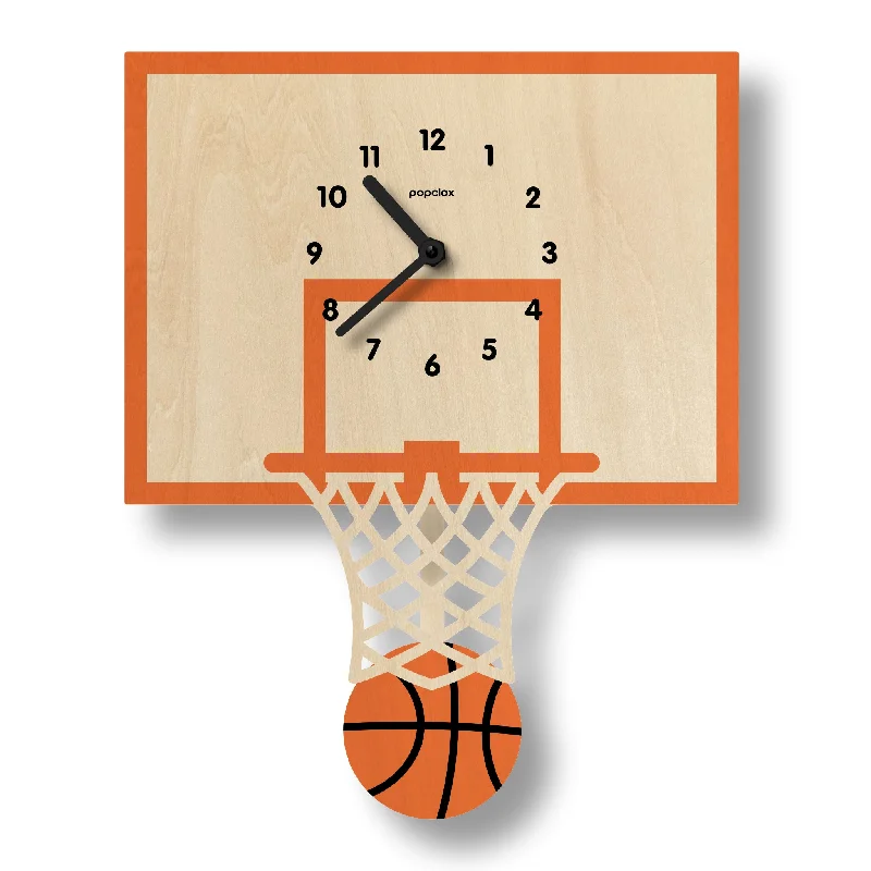 Small copper wall shelf-basketball - pendulum clock