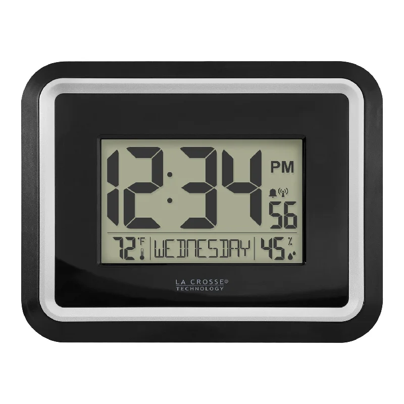 Vintage gold wall clock-BBB84022V2 Digital Atomic Wall Clock with Indoor Temperature and Humidity