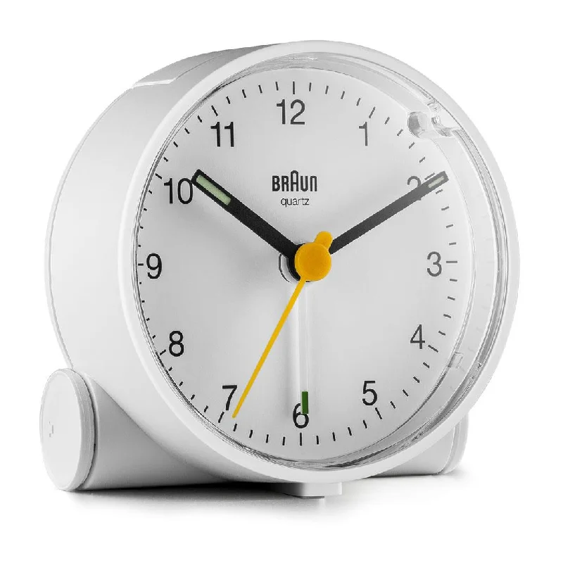 Large abstract wall mirror-BC01 Braun classic analogue alarm clock - white