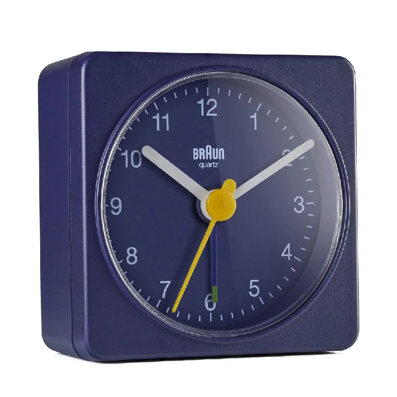 Modern acrylic wall plaque-BC02 Braun classic travel analogue alarm clock - blue