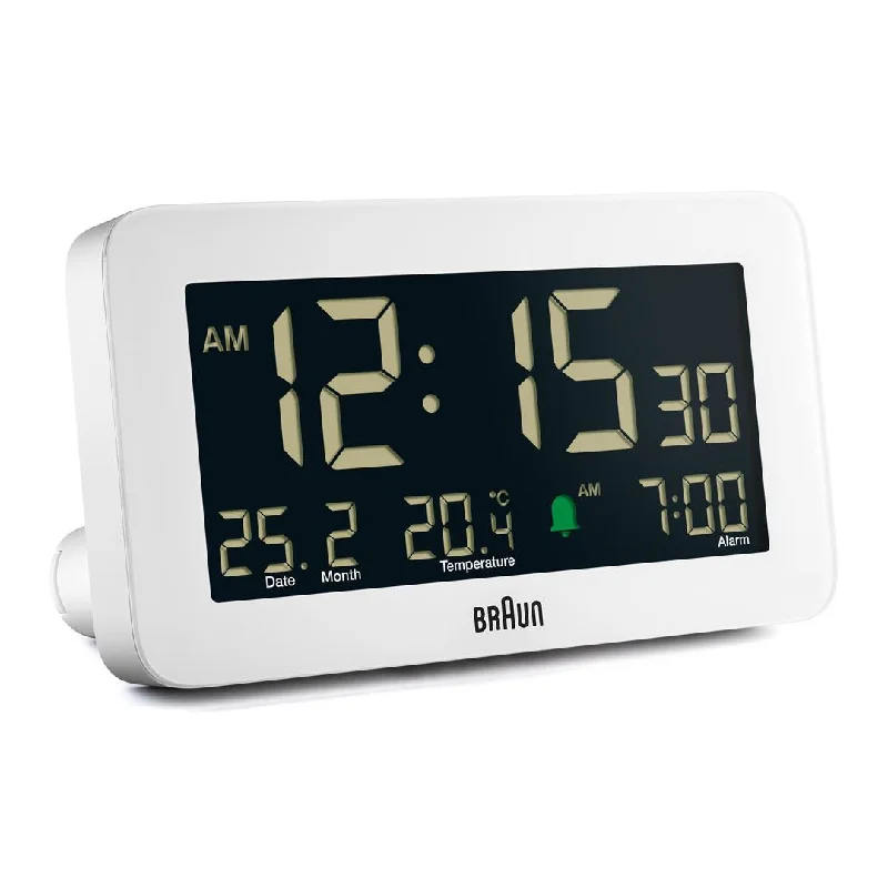 Small rattan wall plaque-BC10 Braun digital alarm clock - white