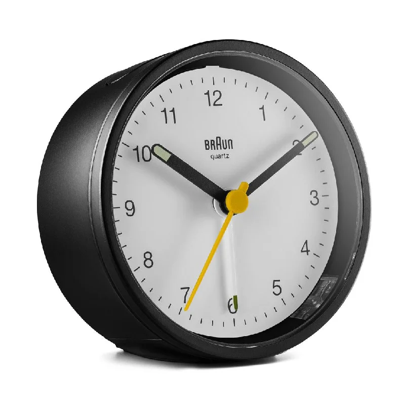 Rustic pine wall art-BC12 Braun classic analogue alarm clock - black & white