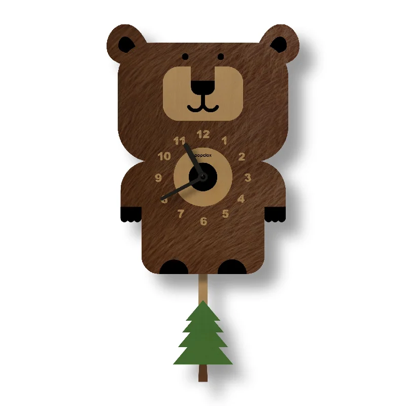 Modern steel photo frame-bear - pendulum clock