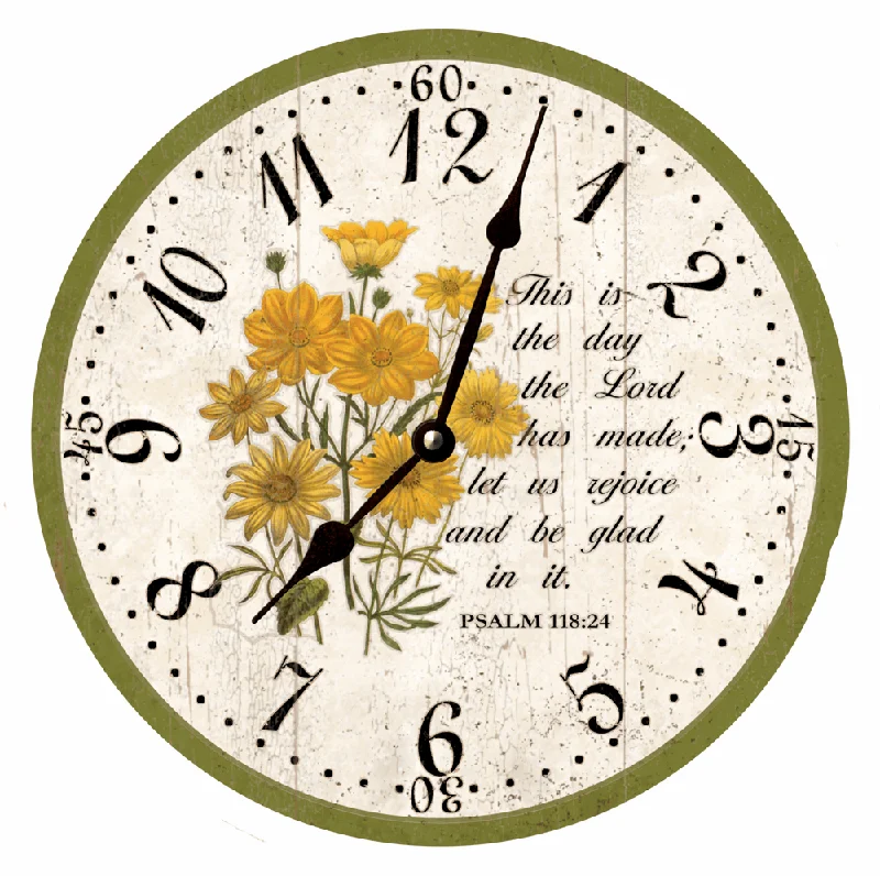 Elegant rattan wall tapestry-Christian Clock- This Is The Day The Lord Has Made Clock