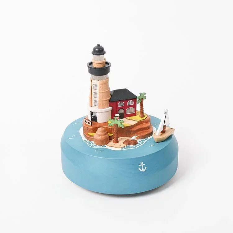 Contemporary matte wall shelf-Sailboat and Lighthouse