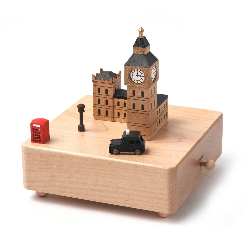 Minimalist white wall art-London Wooden Music Box