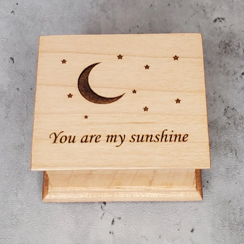 Unique retro table mat-You are my sunshine music box, custom engraved gift for daughter