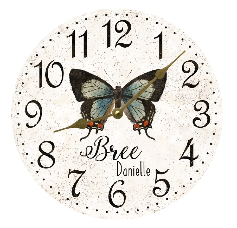 Rustic cedar wall art-Custom Butterfly Clock - Perfect Personalized Gift