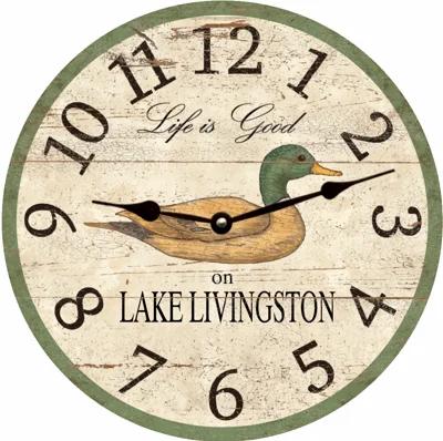 Vintage gold table mirror-Duck Clock- Personalized Duck Clock