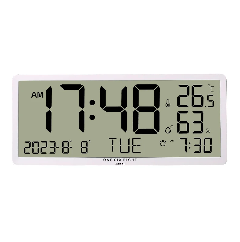 Contemporary glass table clock-DYLAN Wall / Table Oversize White Digital Clock