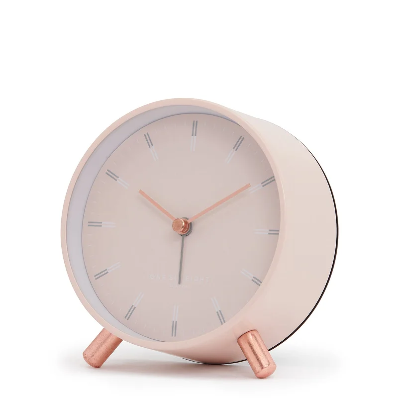 Unique mid-century table decor-ELLIE Blush Silent Alarm Clock