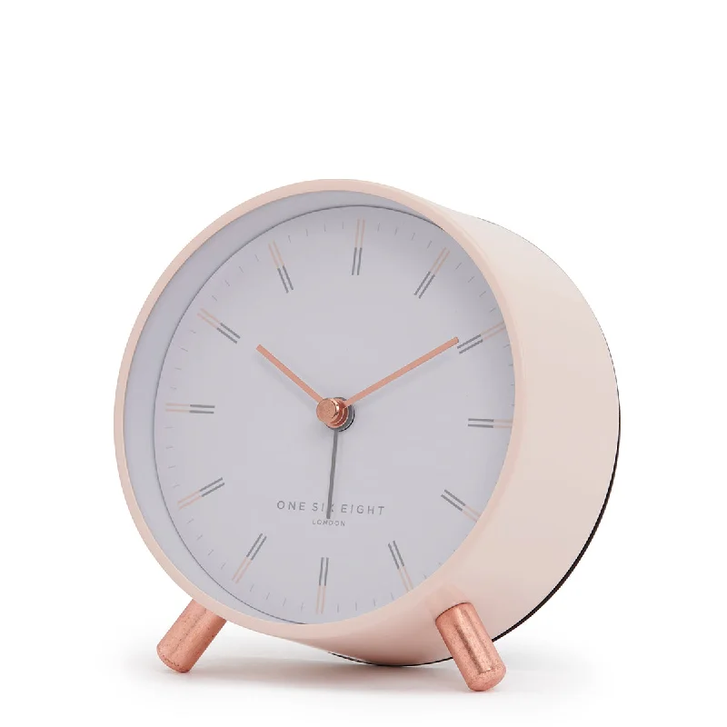 Rustic pine wall art-ELLIE Blush / White Silent Alarm Clock