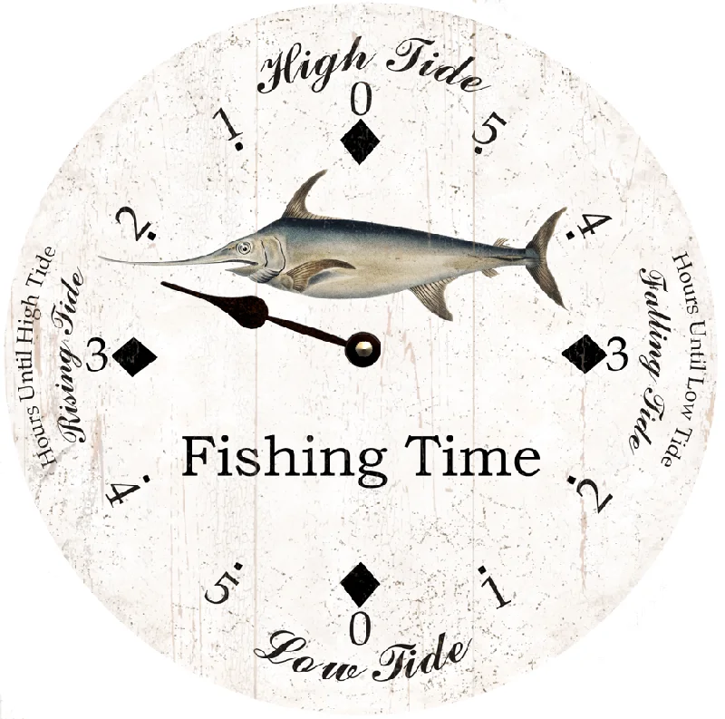 Unique industrial wall sign-Swordfish Tide Clock- Fishing Time Tide Clock