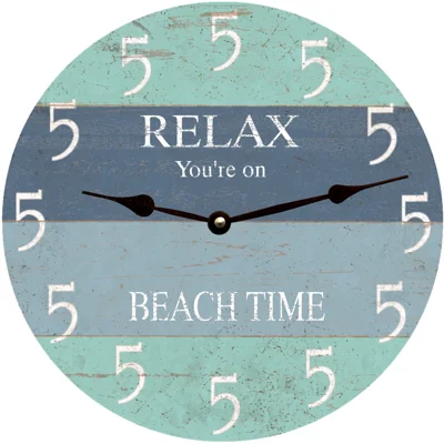 Vintage gold candle lantern-Five O Clock Somewhere Beach Clock- Wall Clock