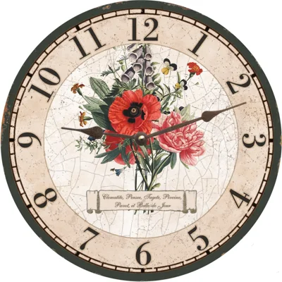 Rustic cedar wall art-French Bouquet Clock- French Clock