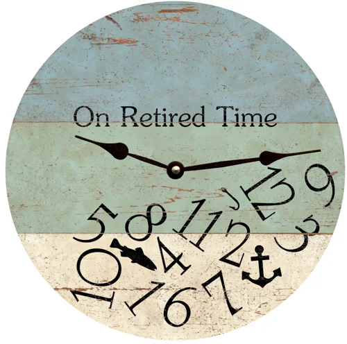 Unique retro wall plaque-Handmade Retirement Clock with Beach Design