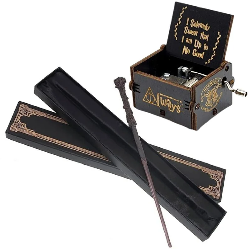 Unique mid-century wall plaque-Harry Potter New Magic Wand with Harry Potter black music box