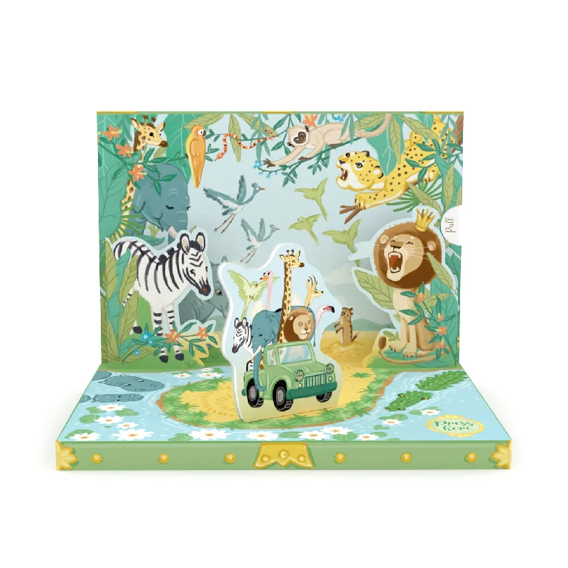 Large abstract table tray-Jungle Adventure Music Box Card