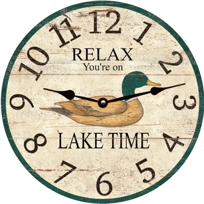 Small iron wall art-Lake Time Duck Clock-Personalized Duck Clock-Lake Time Wall Clock