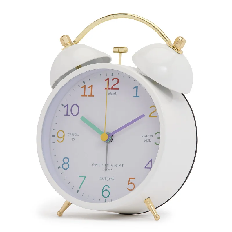 Contemporary ceramic plant pot-LEARN The Time White Alarm Clock