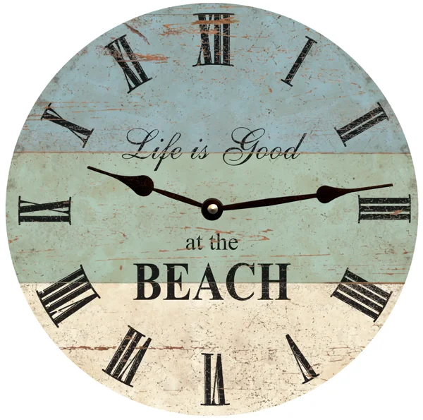 Large floral wall art-Life is Good at the Beach Wall Clock- Life is Good Beach Clock