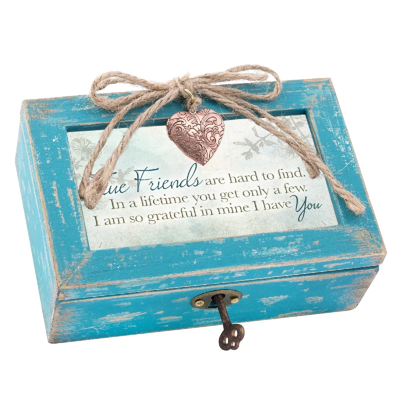 Large floral wall shelf-True Friends Teal Locket Music Box Plays That's What Friends Are For