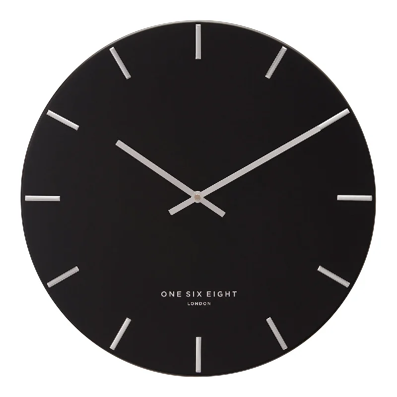 Modern acrylic wall shelf-LUCA Black 60cm Silent Wall Clock