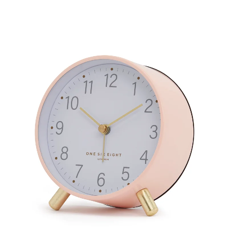 Rustic oak wall mirror-MAISIE Blush Silent Alarm Clock