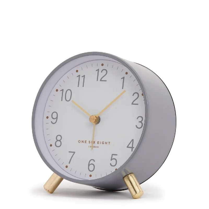 Small rattan wall art-MAISIE Grey Silent Alarm Clock