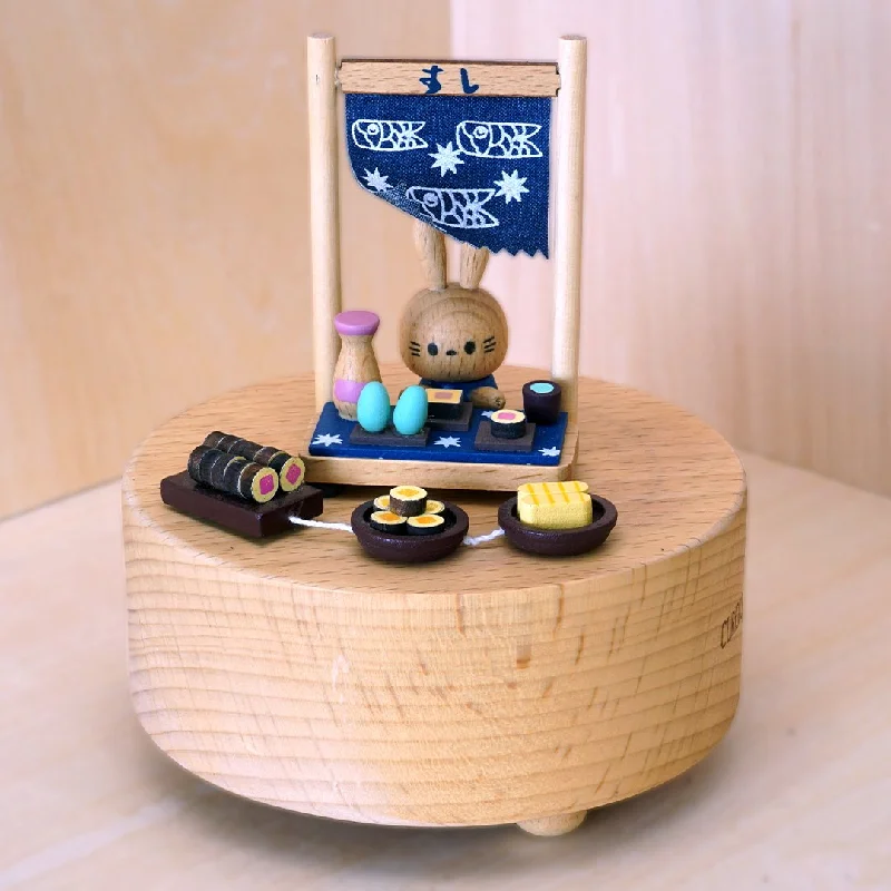 Elegant rattan wall art-Sushi Bar Rabbit with Moving Plates (Melody: Spirited Away)