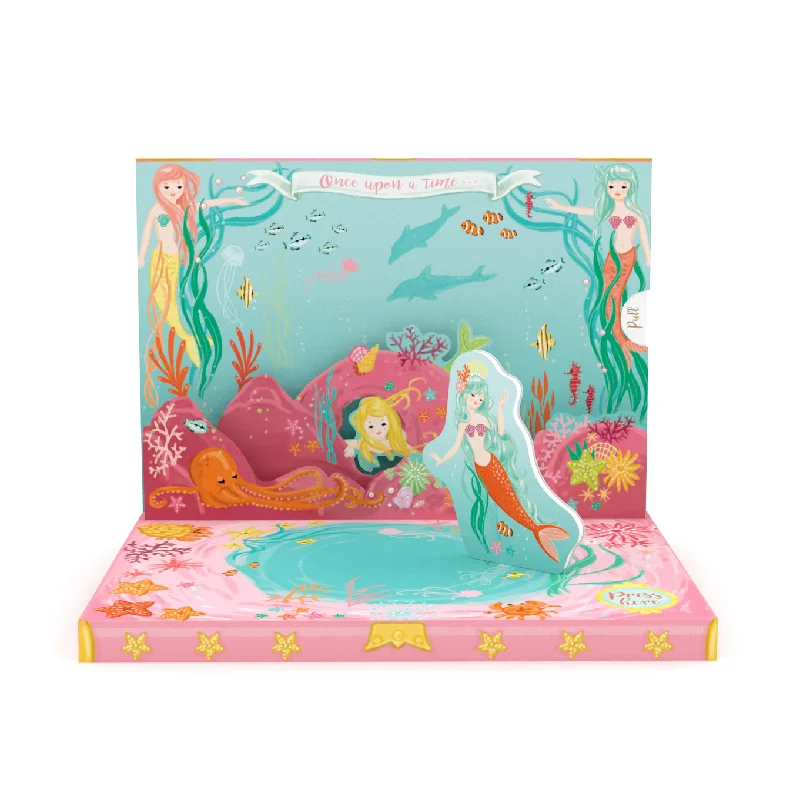 Contemporary glass wall shelf-Mermaid Adventures Music Box Card