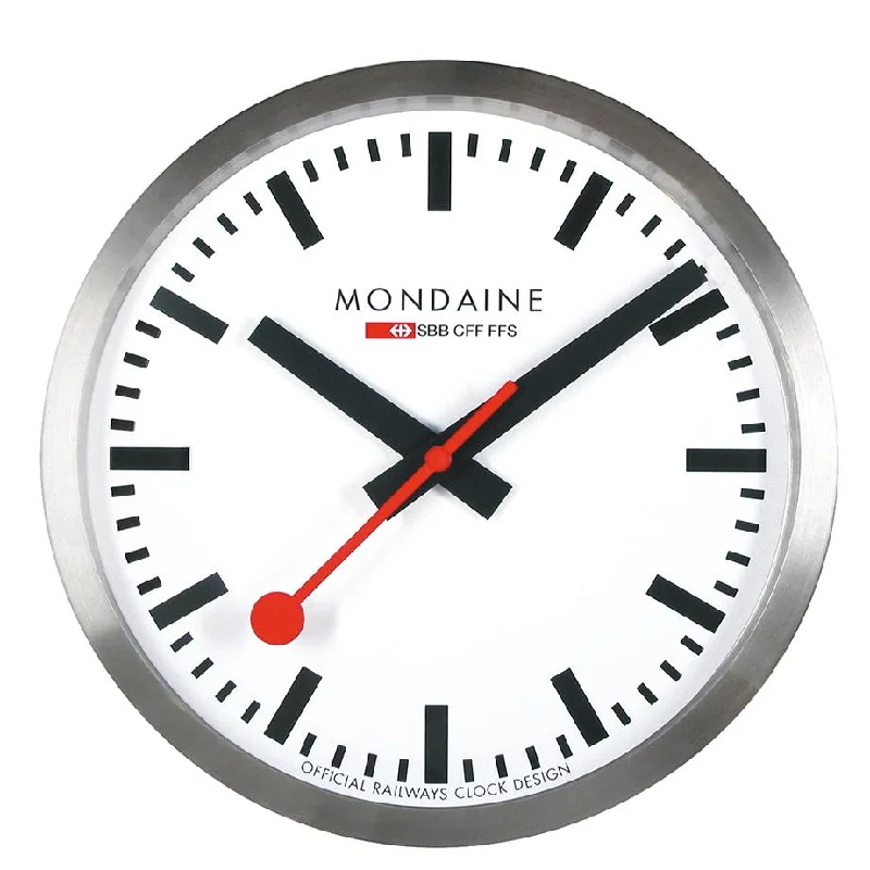 Large floral wall art-Mondaine Swiss Railways Stop 2 Go Clock