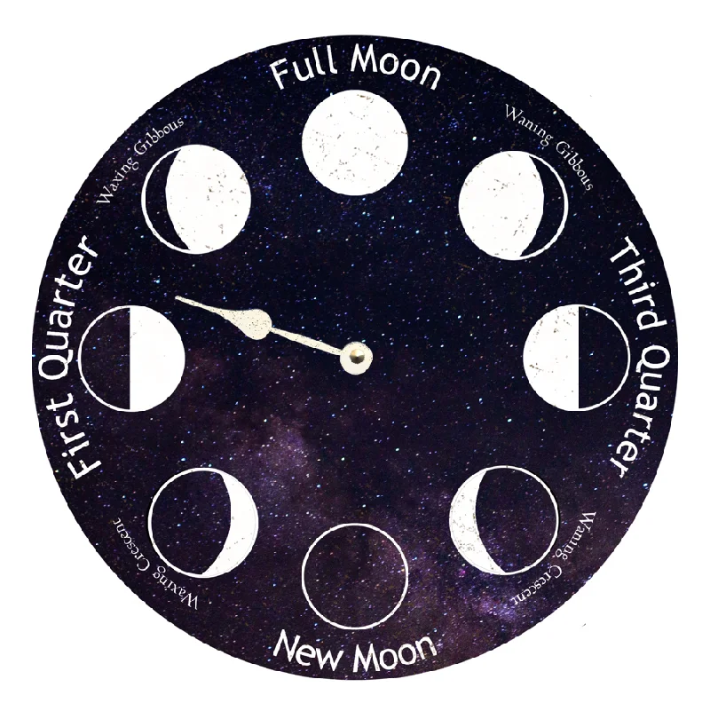 Contemporary ceramic wall art-Galaxy Moon Clock- Moon Phase Clock- Lunar Phase Clock