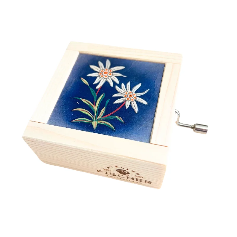 Small iron wall art-Atelier Fischer Music Box · Edelweiss Flower