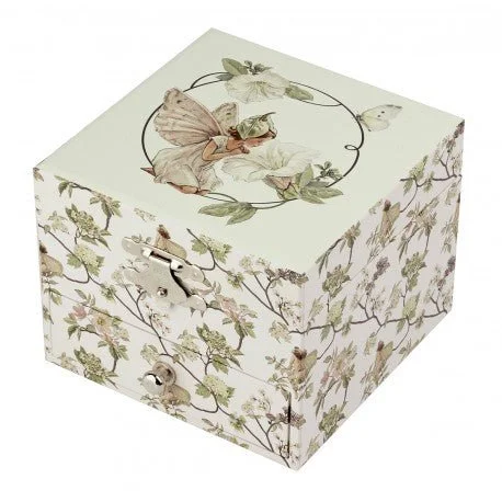 Handmade bamboo table lamp-Musical Jewellery Box: The Flower Fairies- Narcissus (Cube)