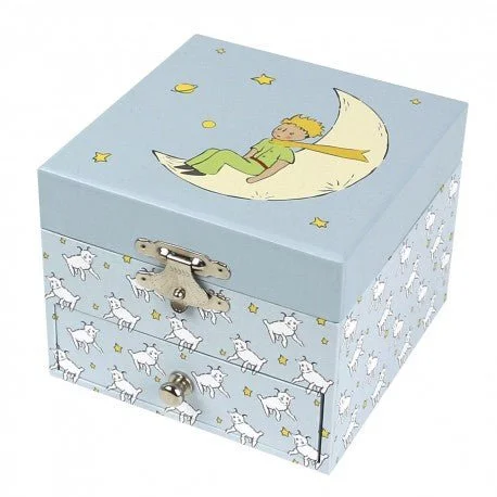 Unique farmhouse wall hook-Musical Jewellery Box: The Little Prince and His Sheep (Cube)