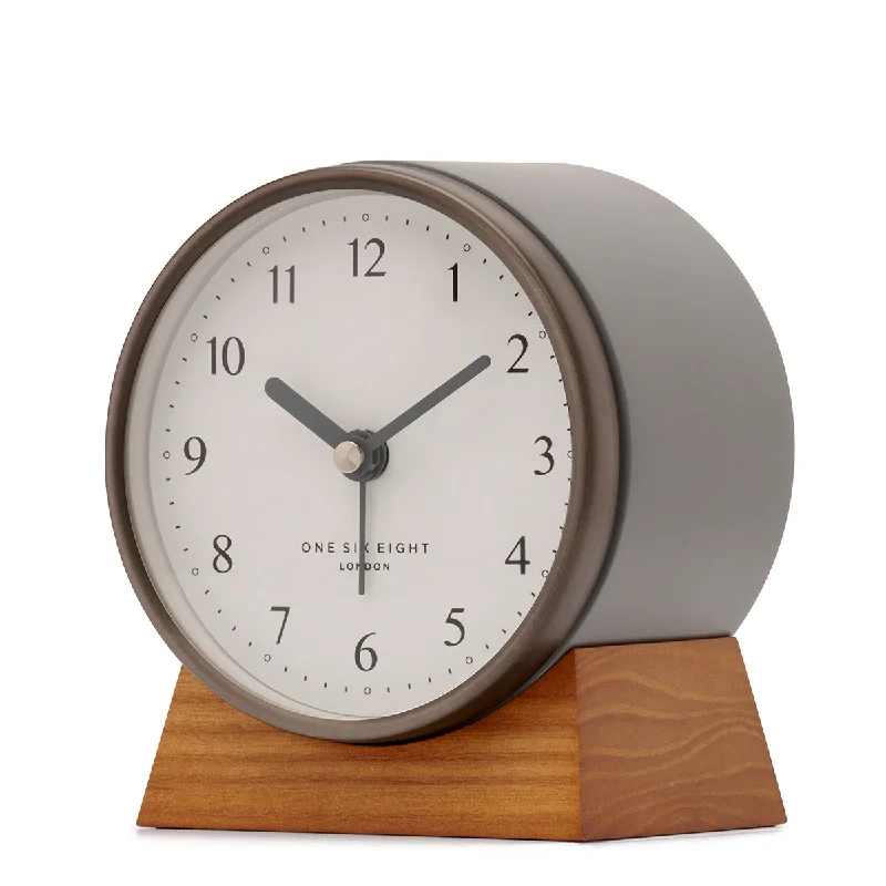 Unique farmhouse wall art-NINA Charcoal Grey Silent Alarm Clock