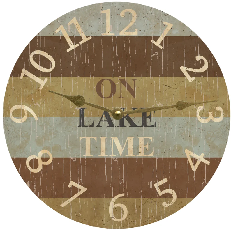 Modern acrylic vase decor-On Lake Time Wall Clock- Lake Themed Clock