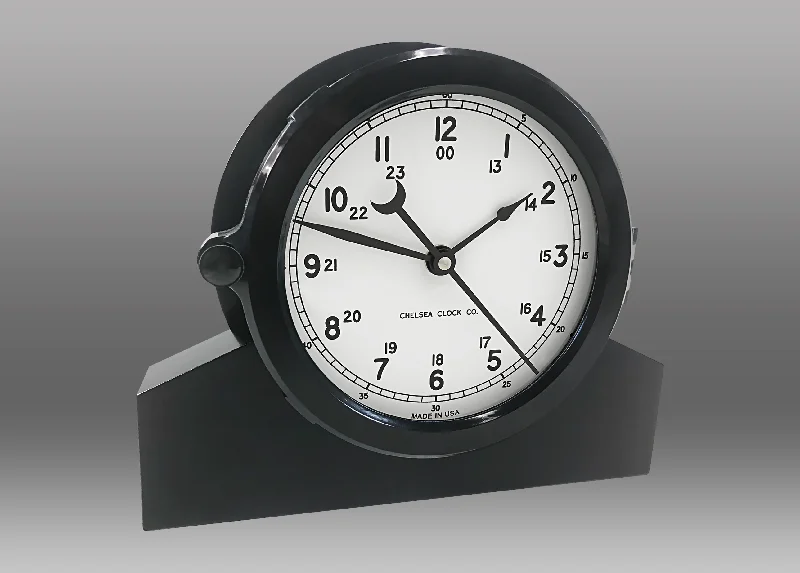 Minimalist white wall vase-Patriot Deck Clock and Base - 8.5" White Dial