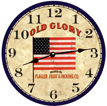 Rustic pine wall shelf-Patriotic Clock- Old Glory Wall Clock- 4th Of July Clock