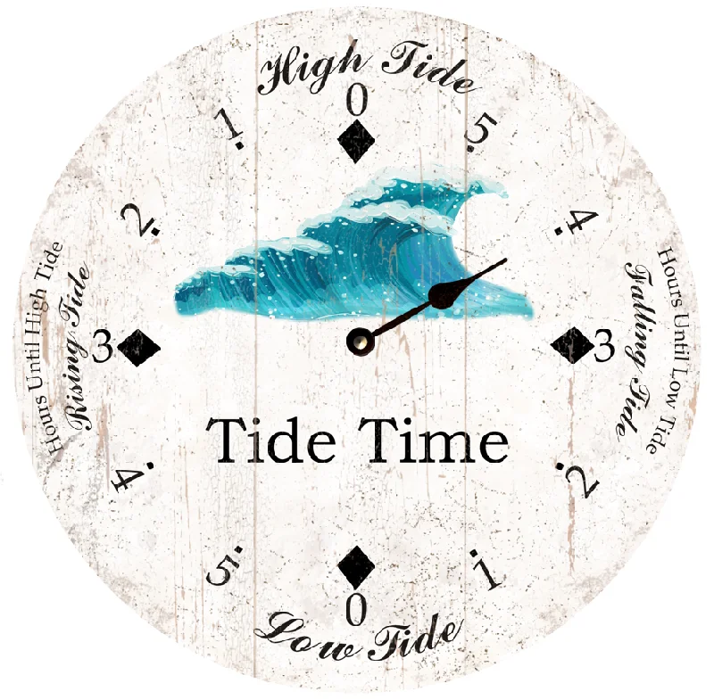 Minimalist white wall art-Personalized Beach Decor: Custom Wave Tide Clock