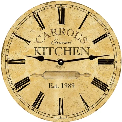 Contemporary matte wall hook-Personalized Kitchen Clock