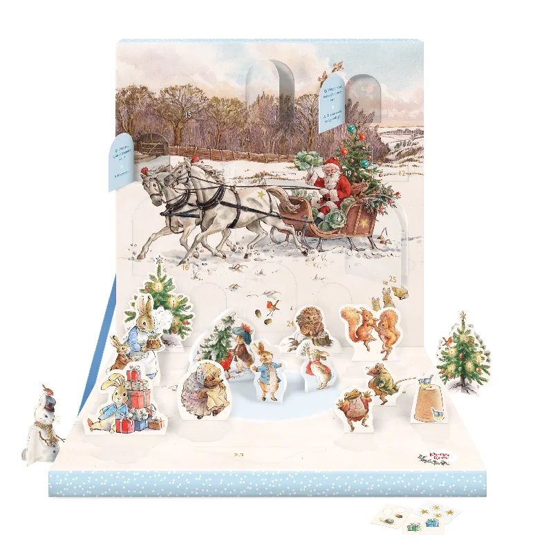 Rustic cedar wall art-Peter Rabbit Music Box Advent Calendar