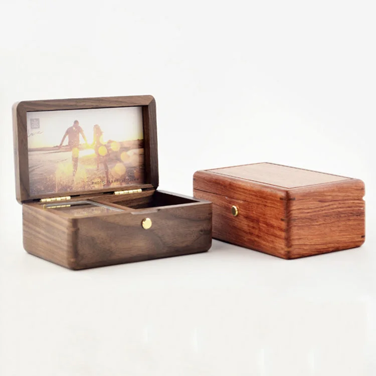 Minimalist white wall shelf-Premium Wooden Music Box with Photo Frame & Jewelry Box (Studio Ghibli Collection)