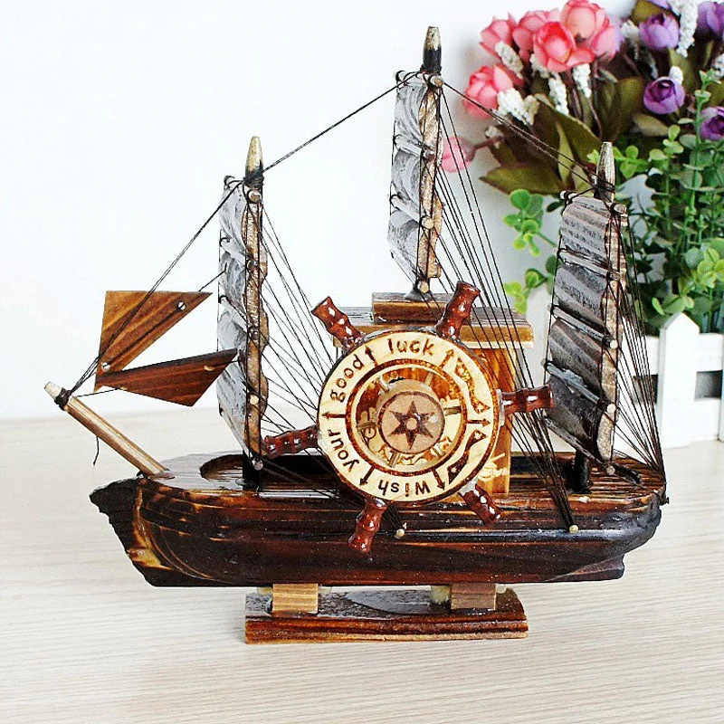 Elegant velvet table runner-Retro Sailboat Music Box