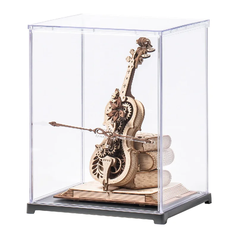 Rustic pine wall ornament-ROKR Magic Cello Music Box with Display Box