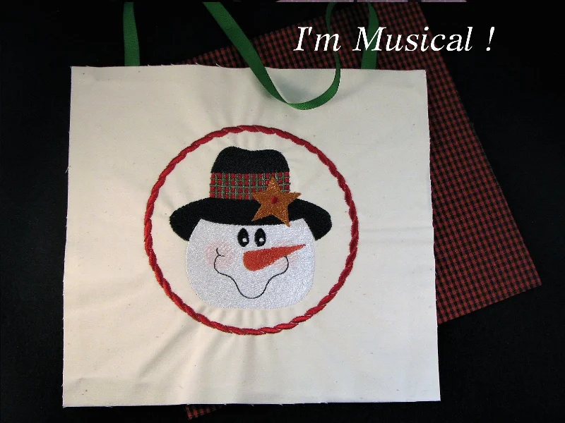 Large abstract shelf unit-Snowman Head Music Box Pillow -- Personalized Embroidered MUSICAL Keepsake