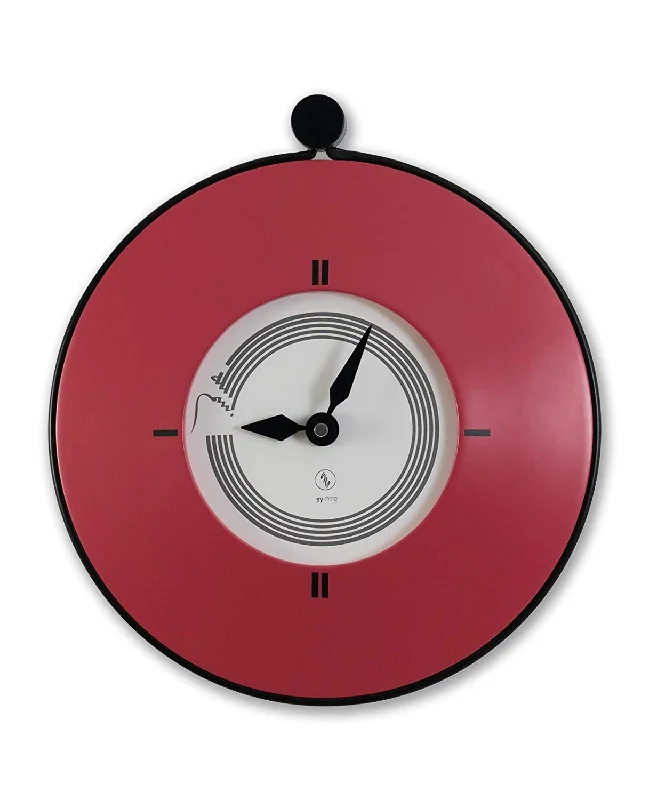 Vintage gold wall art-SY Time Decorative Wall Clock, Adalya 15.7 Inch ( 40cm ) Analog Lacquered Red