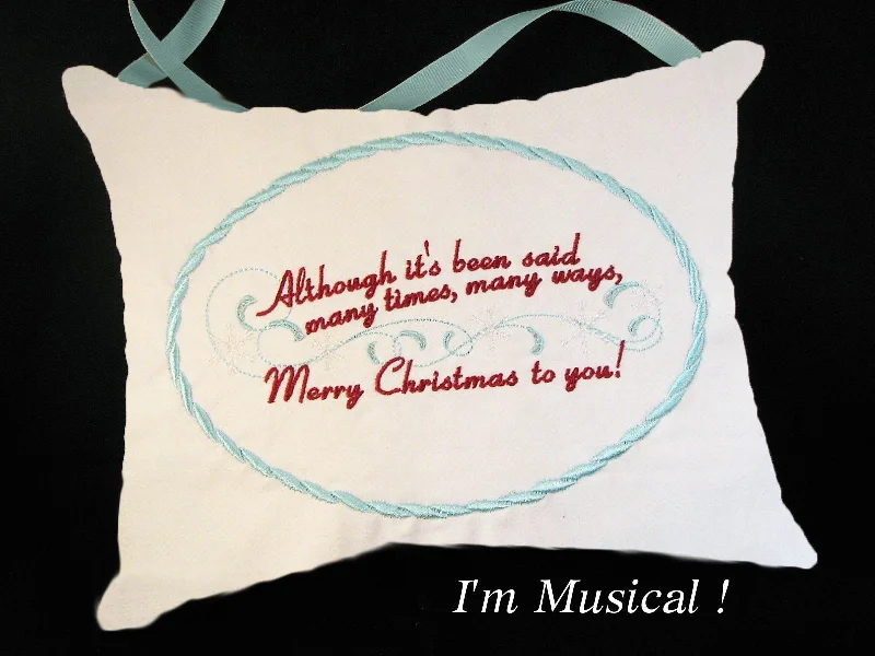 Elegant rattan wall tapestry-The Christmas Song Music Box Pillow -- Personalized Embroidered MUSICAL Keepsake